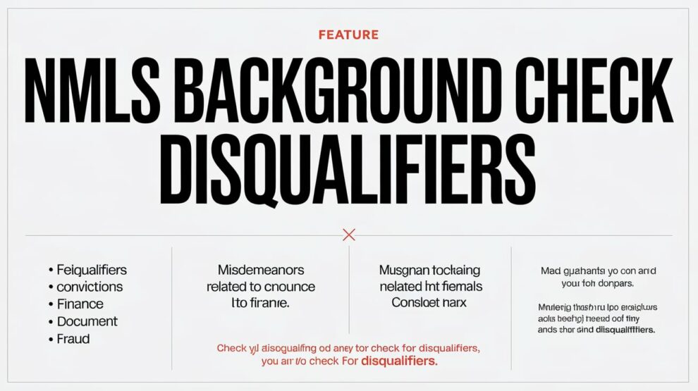 NMLS Background Check Disqualifiers